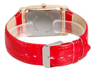WoMaGe,  Ceas Mana,  Elegant,  Dial Alb,  Curea Rosie - w587