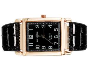 WoMaGe,  Ceas Mana,  Elegant,  Dial Negru,  Curea Neagra - w588