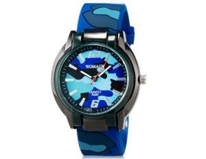 Womage,  Ceas Mana,  Unisex,  Dial Albastru,  Camuflaj,  Quartz - w595