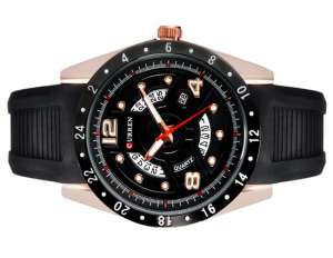 Curren, Ceas Mana,  Calendar,  Dial Negru,  Rezistent Apa,  Negru - w600