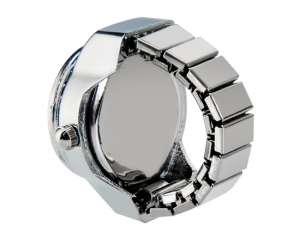 Bozhi,  Inel cu Ceas,  Fashion,  Dial Alb-Negru,  Capac Roz - w603