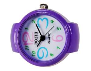 Bozhi,  Inel cu Ceas,  Elegant,  Dial Alb,  Bratara Mov - w605