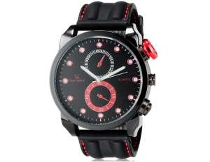 V6 Super Speed,  Ceas Mana,  Unisex,  Dial Negru&Rosu, Quartz - w606