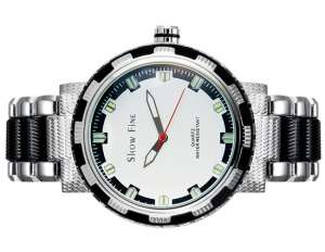 Show Fine,  Ceas Mana,  Dial Argintiu,  Convex,  Negru&Argintiu - w614