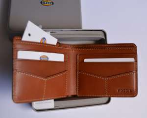 Portofel piele Fossil Cognac Veritabil