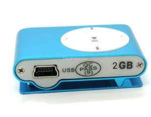 2 GB Mini MP3 Player,  Albastru Deschis - mp7