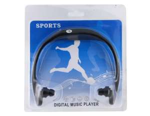 Casti MP3 Player Sport,  Radio Fm,  Card Memorie,  Negre - mp16
