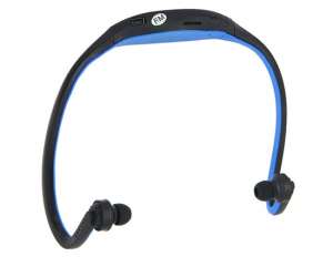 Casti MP3 Player,  Radio Fm,  Card Memorie,  Albastre-Negre - mp18