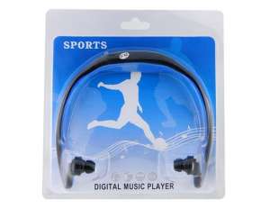 Casti MP3 Player,  Radio Fm,  Card Memorie,  Albastre-Negre - mp18