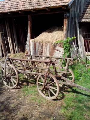Căruţă ţărănească veche  (car de boi)