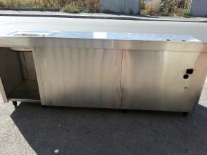 dulap din inox cu 5 usi si chiuveta