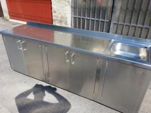dulap din inox cu 5 usi si chiuveta