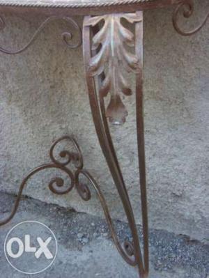 consola in lemn forjat si mozaic, 