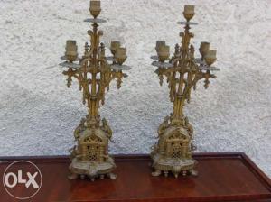 Pereche sfesnice bronz stil gotic