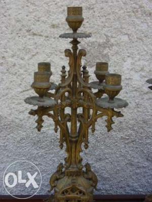 Pereche sfesnice bronz stil gotic
