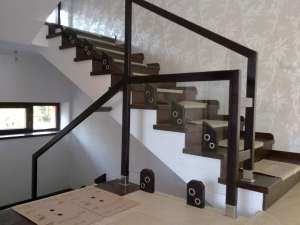 Balustrade din inox,  lemn si sticla