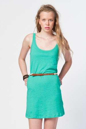 Tricou dama lung verde Bershka