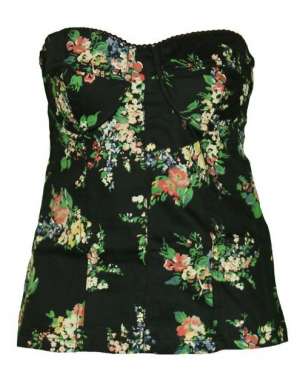 Top Stradivarius negru inflorat