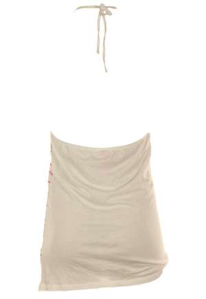 Tricou dama alb cu roz Bershka