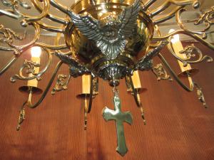 Candelabru alamă Policandru biserică 18 becuri