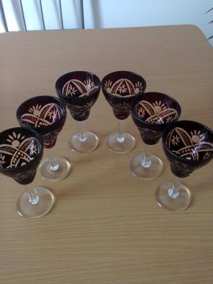 set pahare rubin,  gravat manual