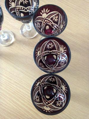 set pahare rubin,  gravat manual
