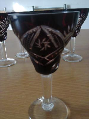 set pahare rubin,  gravat manual