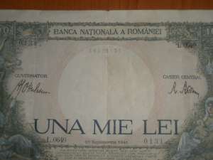 vand bacnota de colectie UNA MIE LEI DIN 1941