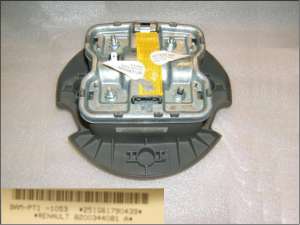 RENAULT CLIO III ani 2007-2013 Volan piele CREM comenzi pilot si AIRBAG
