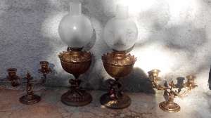 2 sfesnice si doua lampi bronz 400 euro