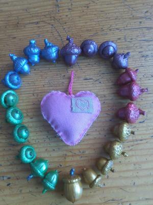 Inimi cu trandafiri - handmade - perniţe