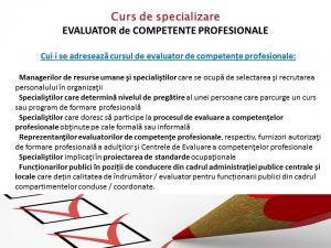 EVALUATOR de COMPETENTE PROFESIONALE