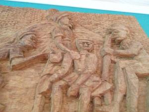 Tablou sculptat in lemn - sceneta