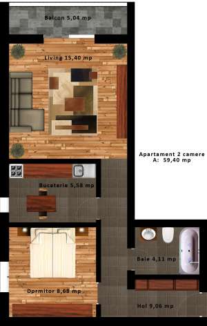 Apartament 2 camere Giurgiului Fiat