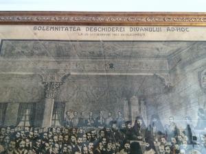 Tablou vechi - Solemnitatea deschiderii divanului ad-hoc - 1857