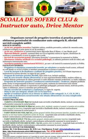 Scoala de soferi Cluj & Instructor auto Cluj - Drive Mentor