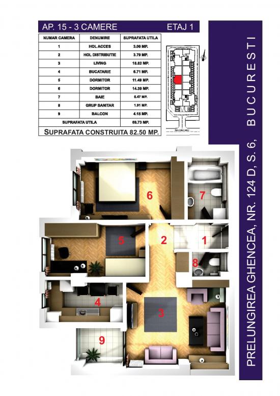 Apartamente noi 3 camere Confort Ghencea