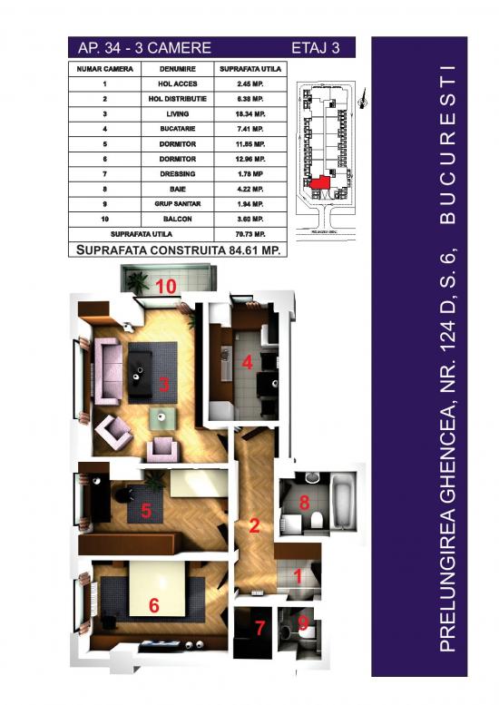 Apartamente noi 3 camere Confort Ghencea