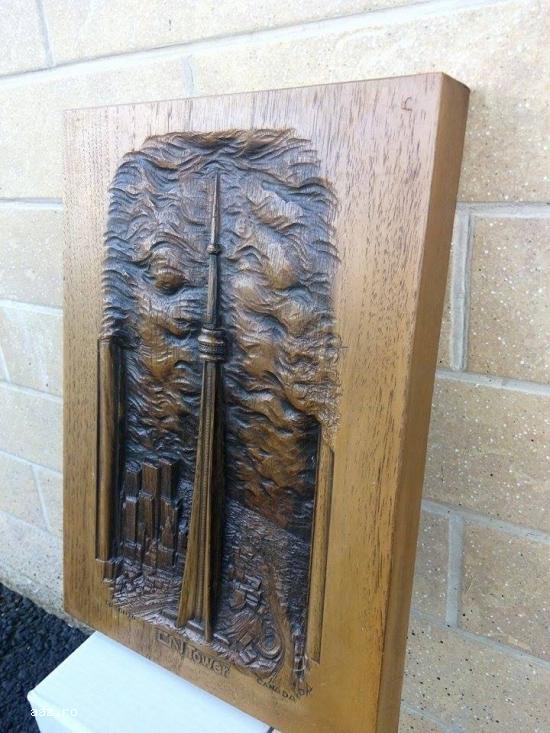 Tablou sculptat in lemn