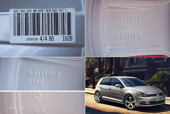Jante originale VW Golf 7 model Dover 16 inch