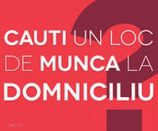 Loc de muncă la domiciliu doar 1 oră pe zi