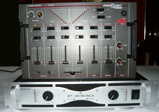 Amplificator Omnitronic P-1000 + Mixer Soundcraft SA-100