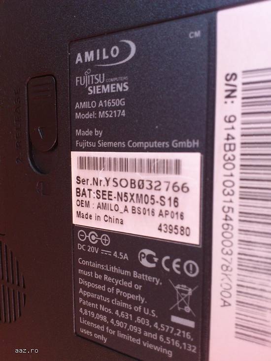 Vand laptop Fujitsu Siemens Amilo