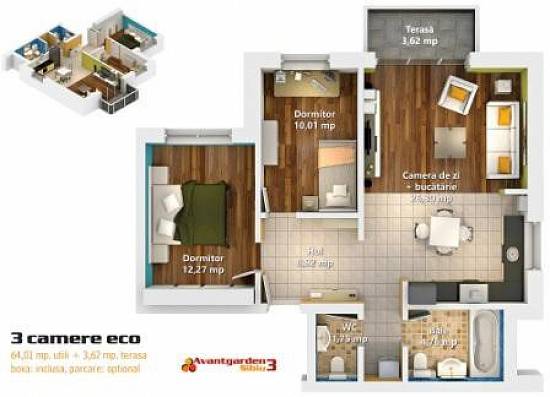 Avantgarden3 Sibiu - apartamente complet finisate,  de la 27000 EURO