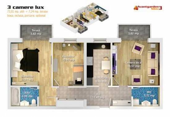 Avantgarden3 Sibiu - apartamente complet finisate,  de la 27000 EURO