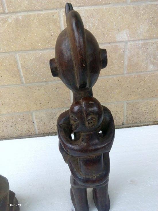 Mama si copilul - statuete din lemn