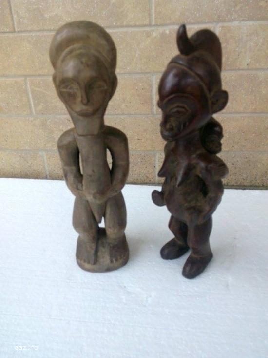 Mama si copilul - statuete din lemn