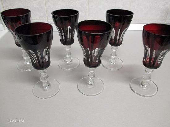Pahare cristal rubin