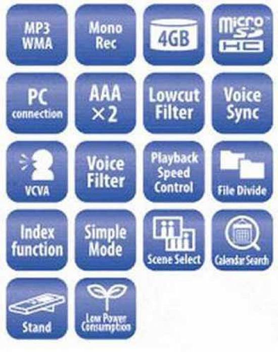 Reportofon digital semi-profesional Olympus VN-722PC cu 1600 ore inreg.