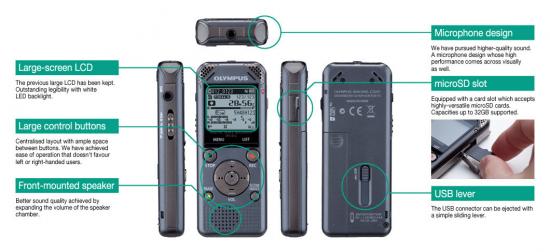 Reportofon digital profesional stereo Olympus WS-813 cu peste 2000 ore inreg. si radio